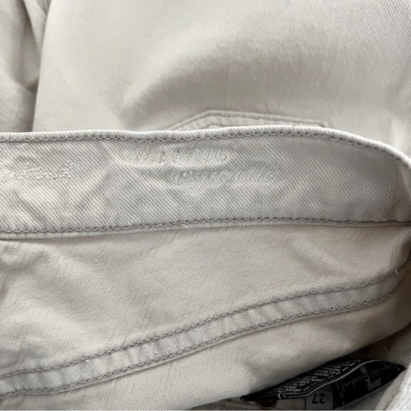 7 For All Mankind “The Slim Cigarette” Destroyed Women’s Jeans Size 27 Beige EUC - Picture 8 of 11